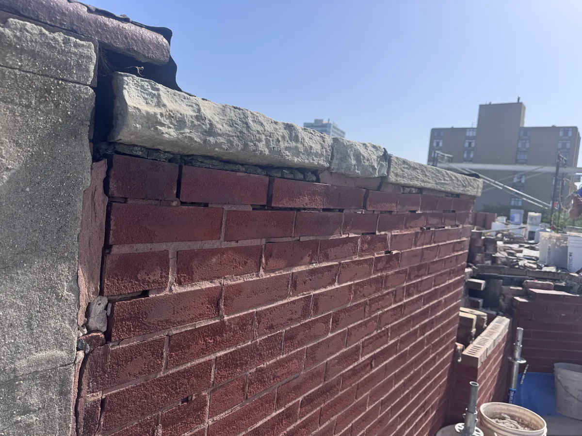 Parapet Rebuild — before