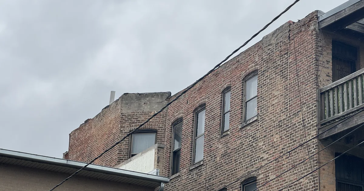 Common Brick Parapet Rebuild — before